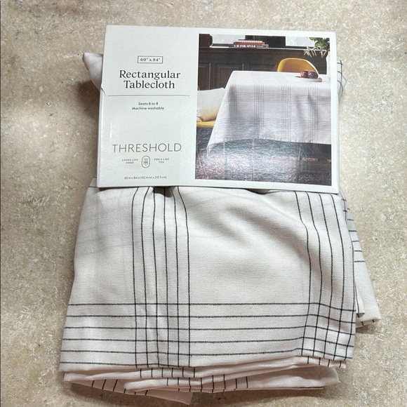 Threshold Other - Threshold Cream and Black Rectangular Tablecloth